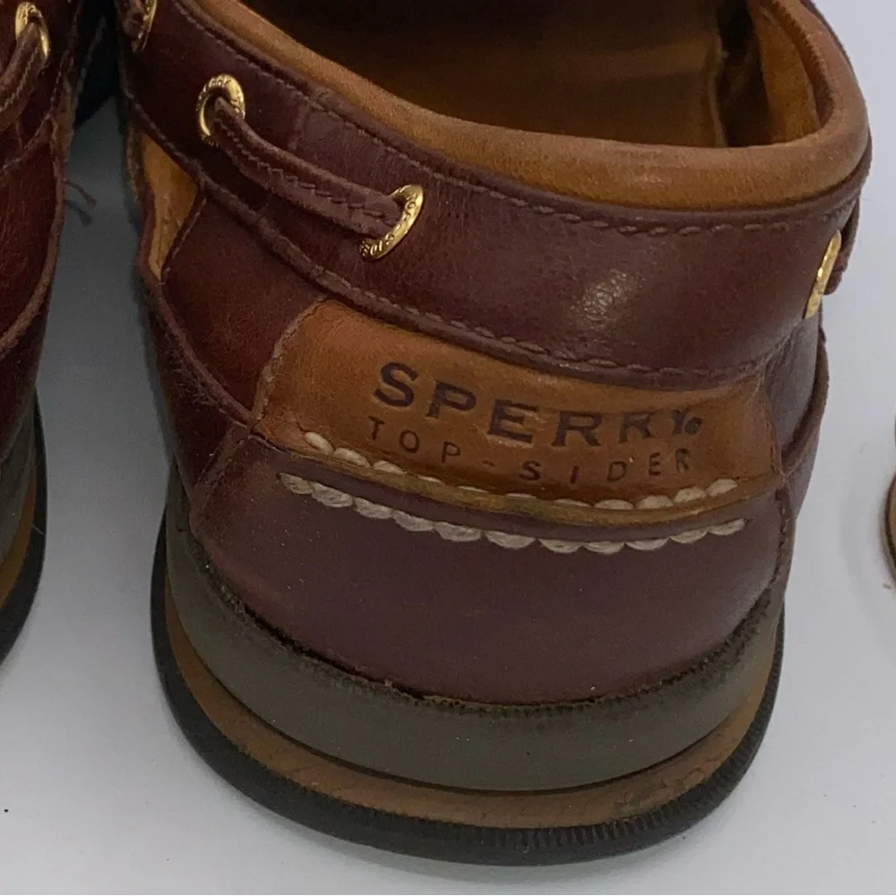 Sperry Top-Sider Gold Cup Leather Fisherman Sandals Deerskin Linings 11.5 M AA13 - Picture 8 of 10